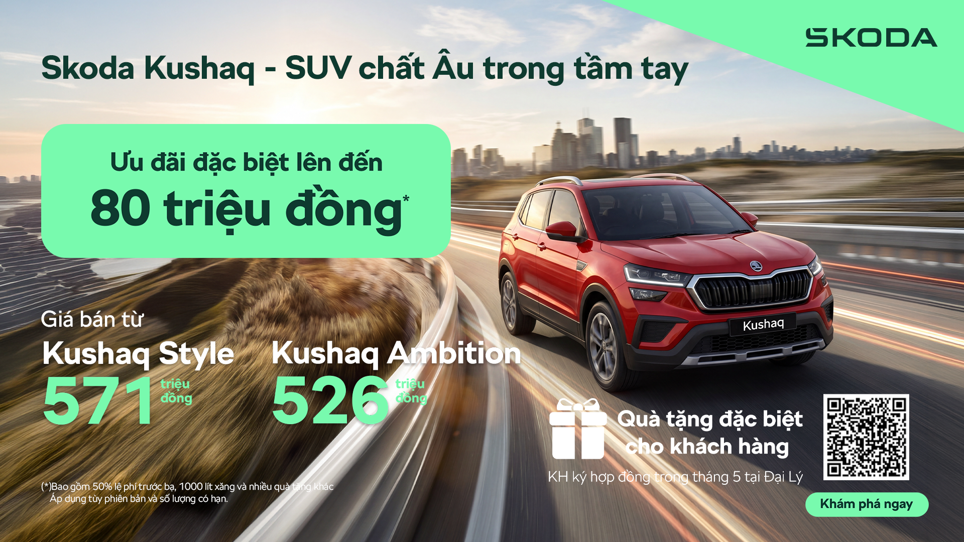 Skoda Kushaq - SUV chất Âu Trong Tầm Tay (CHƯƠNG TRÌNH ƯU ĐÃI THÁNG 5)